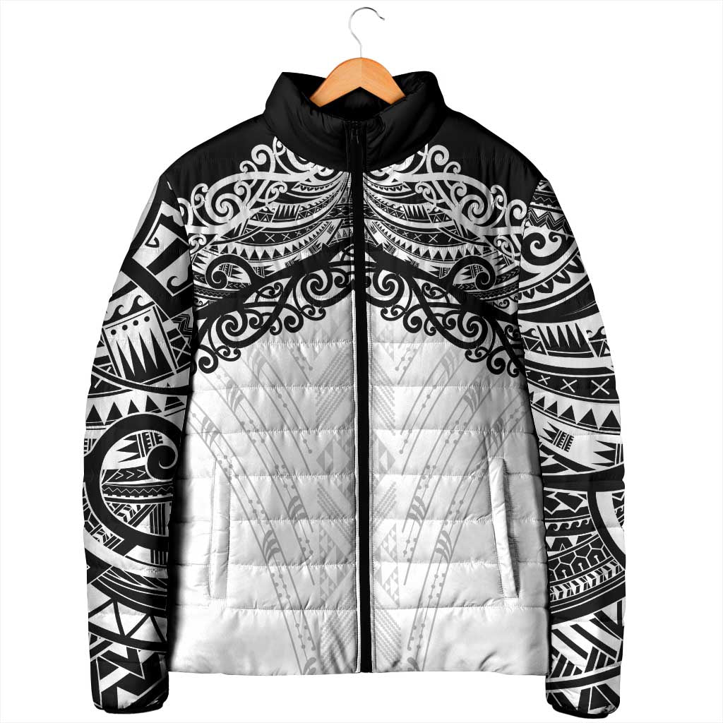 New Zealand Koru Fern Custom Padded Jacket Simple Taniko Motif LT9 - Polynesian Pride