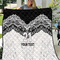 New Zealand Koru Fern Custom Quilt Simple Taniko Motif LT9 White - Polynesian Pride