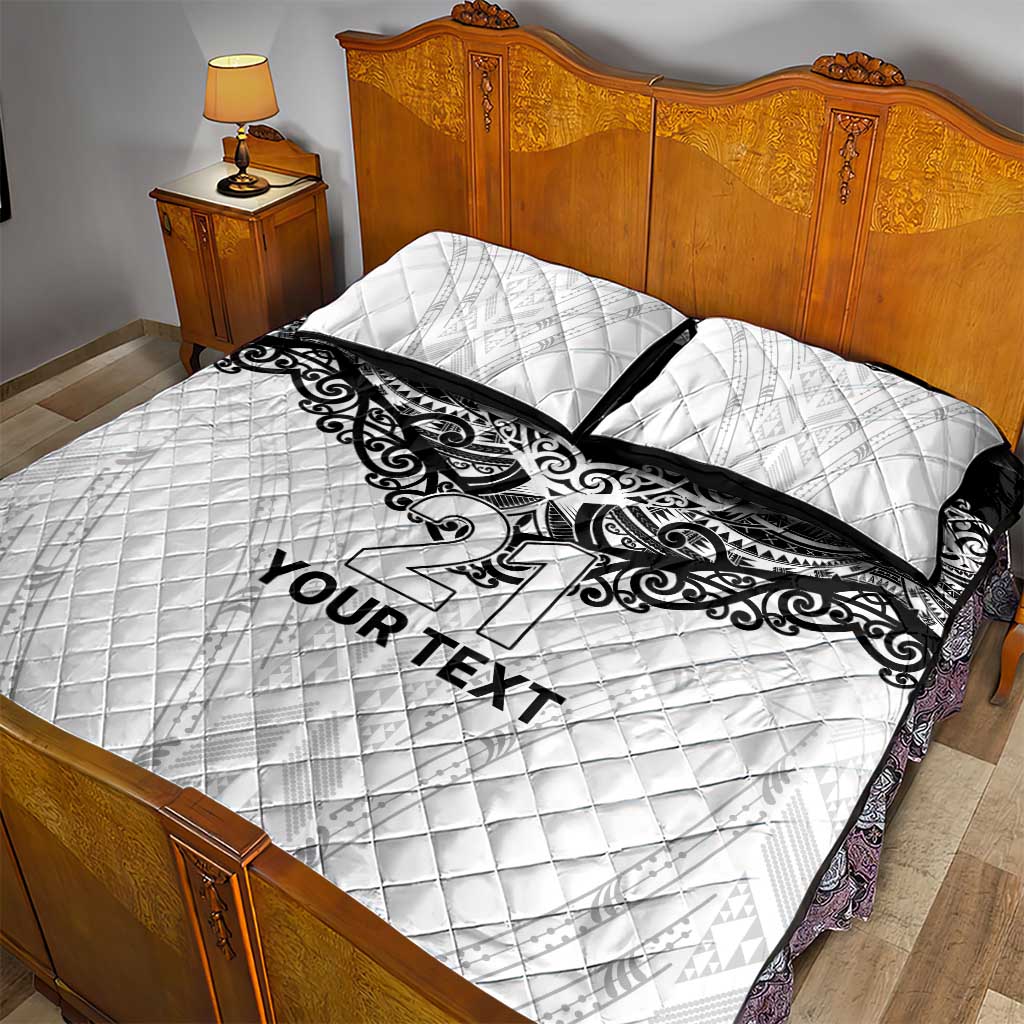 New Zealand Koru Fern Custom Quilt Bed Set Simple Taniko Motif LT9 - Polynesian Pride