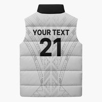 New Zealand Koru Fern Custom Sleeveless Puffer Jacket Simple Taniko Motif LT9 - Polynesian Pride