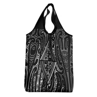 New Zealand Maori Taniko Grocery Bag Black Kowhaiwhai Puhoro LT9 - Polynesian Pride