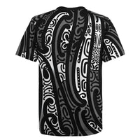 New Zealand Maori Taniko Rugby Jersey Black Kowhaiwhai Puhoro LT9 - Polynesian Pride