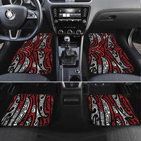New Zealand Maori Taniko Car Mats Red Kowhaiwhai Puhoro LT9 Set 4pcs Red - Polynesian Pride