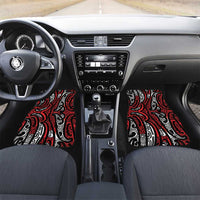 New Zealand Maori Taniko Car Mats Red Kowhaiwhai Puhoro LT9 Set 2pcs - Front Red - Polynesian Pride
