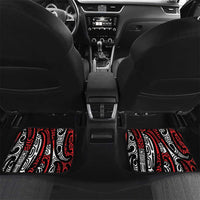 New Zealand Maori Taniko Car Mats Red Kowhaiwhai Puhoro LT9 Set 2pcs - Back Red - Polynesian Pride