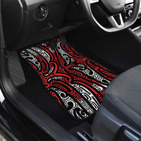 New Zealand Maori Taniko Car Mats Red Kowhaiwhai Puhoro LT9 - Polynesian Pride