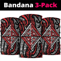 New Zealand Maori Taniko Neck Gaiter Red Kowhaiwhai Puhoro LT9 package One Size: 25*50cm Red - Polynesian Pride