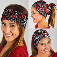 New Zealand Maori Taniko Neck Gaiter Red Kowhaiwhai Puhoro LT9 - Polynesian Pride
