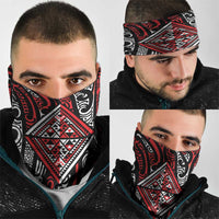 New Zealand Maori Taniko Neck Gaiter Red Kowhaiwhai Puhoro LT9 - Polynesian Pride