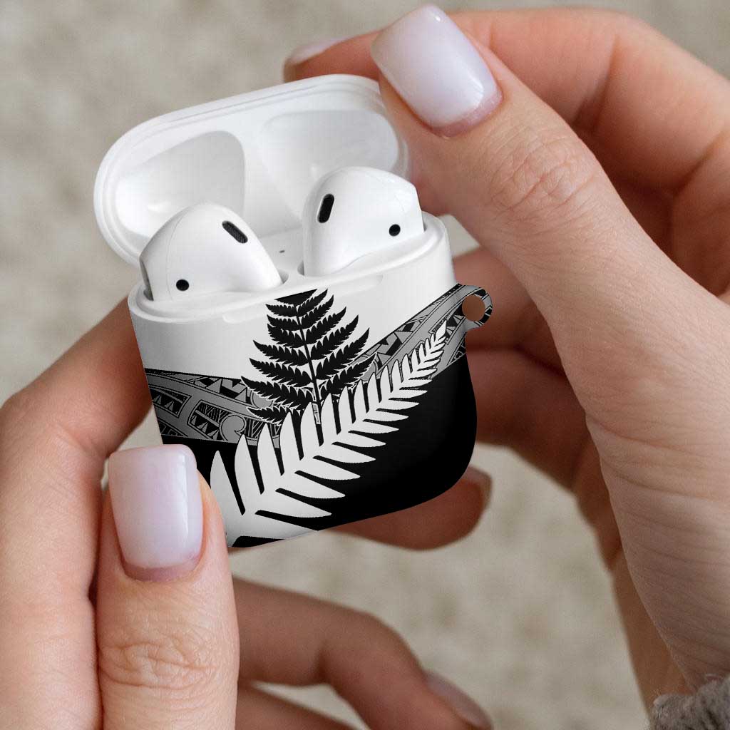New Zealand Silver Fern AirPods Case Maori Koru Mixed Taniko Pattern LT9 - Polynesian Pride