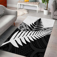 New Zealand Silver Fern Area Rug Maori Koru Mixed Taniko Pattern LT9 - Polynesian Pride