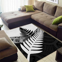 New Zealand Silver Fern Area Rug Maori Koru Mixed Taniko Pattern LT9 - Polynesian Pride