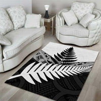 New Zealand Silver Fern Area Rug Maori Koru Mixed Taniko Pattern LT9 - Polynesian Pride