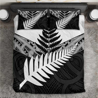 New Zealand Silver Fern Bedding Set Maori Koru Mixed Taniko Pattern LT9 White - Polynesian Pride