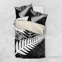 New Zealand Silver Fern Bedding Set Maori Koru Mixed Taniko Pattern LT9 US Twin 172cm x 218cm White - Polynesian Pride