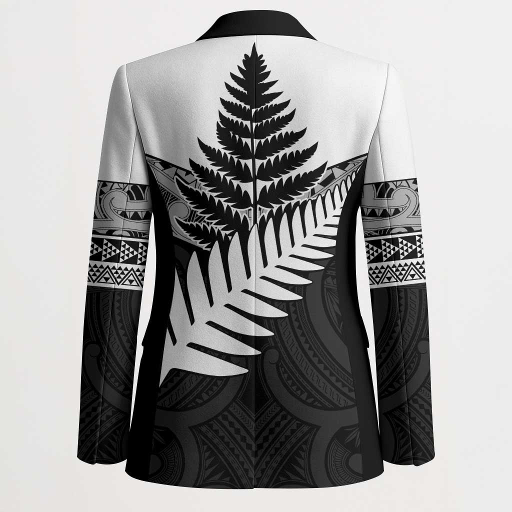 New Zealand Silver Fern Blazer Maori Koru Mixed Taniko Pattern LT9 - Polynesian Pride