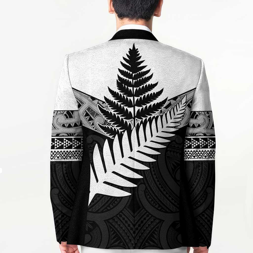 New Zealand Silver Fern Blazer Maori Koru Mixed Taniko Pattern LT9 - Polynesian Pride