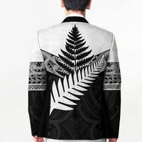 New Zealand Silver Fern Blazer Maori Koru Mixed Taniko Pattern LT9 - Polynesian Pride