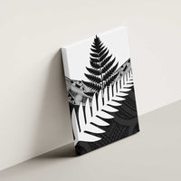 New Zealand Silver Fern Canvas Wall Art Maori Koru Mixed Taniko Pattern LT9 - Polynesian Pride