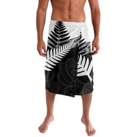 New Zealand Silver Fern Lavalava Maori Koru Mixed Taniko Pattern LT9 White - Polynesian Pride