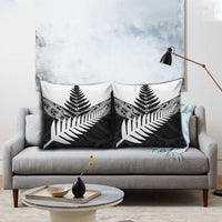 New Zealand Silver Fern Pillow Cover Maori Koru Mixed Taniko Pattern LT9 - Polynesian Pride