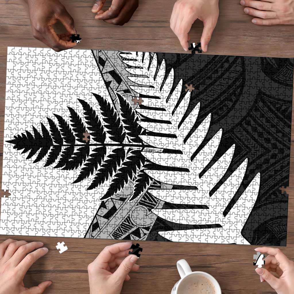 New Zealand Silver Fern Puzzle Maori Koru Mixed Taniko Pattern LT9 - Polynesian Pride