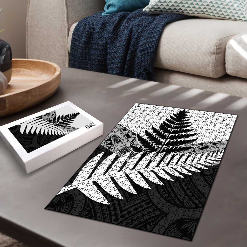 New Zealand Silver Fern Puzzle Maori Koru Mixed Taniko Pattern LT9 - Polynesian Pride