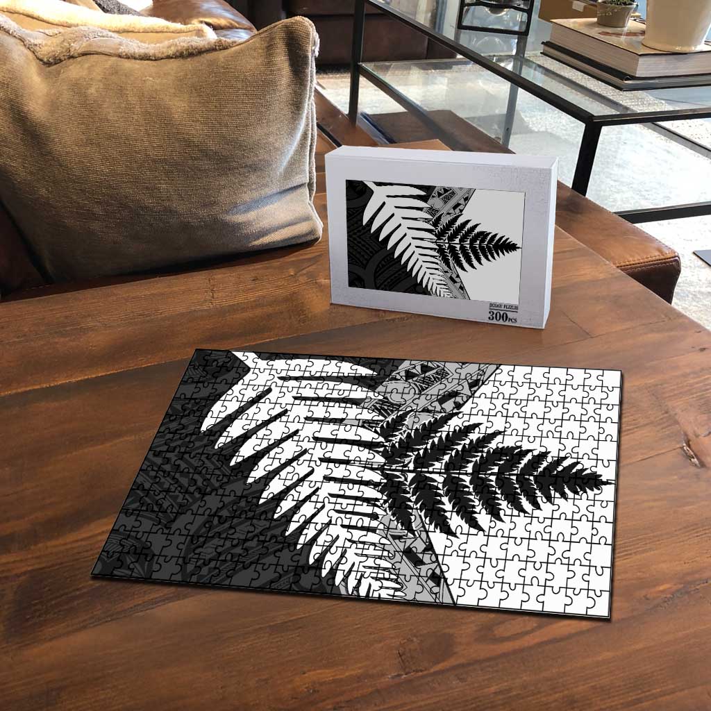 New Zealand Silver Fern Puzzle Maori Koru Mixed Taniko Pattern LT9 - Polynesian Pride