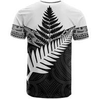 New Zealand Silver Fern T Shirt Maori Koru Mixed Taniko Pattern LT9 - Polynesian Pride