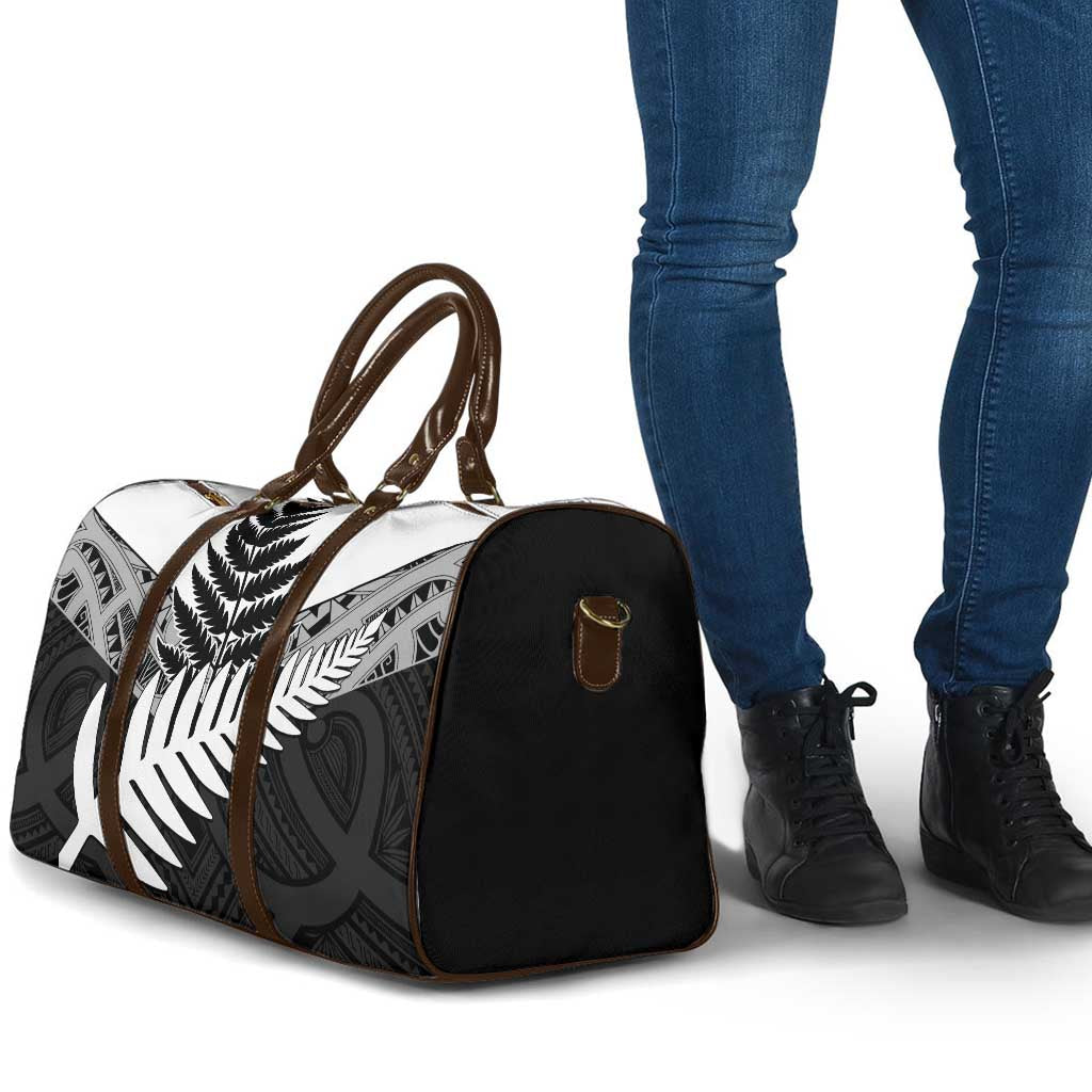 New Zealand Silver Fern Travel Bag Maori Koru Mixed Taniko Pattern LT9 - Polynesian Pride