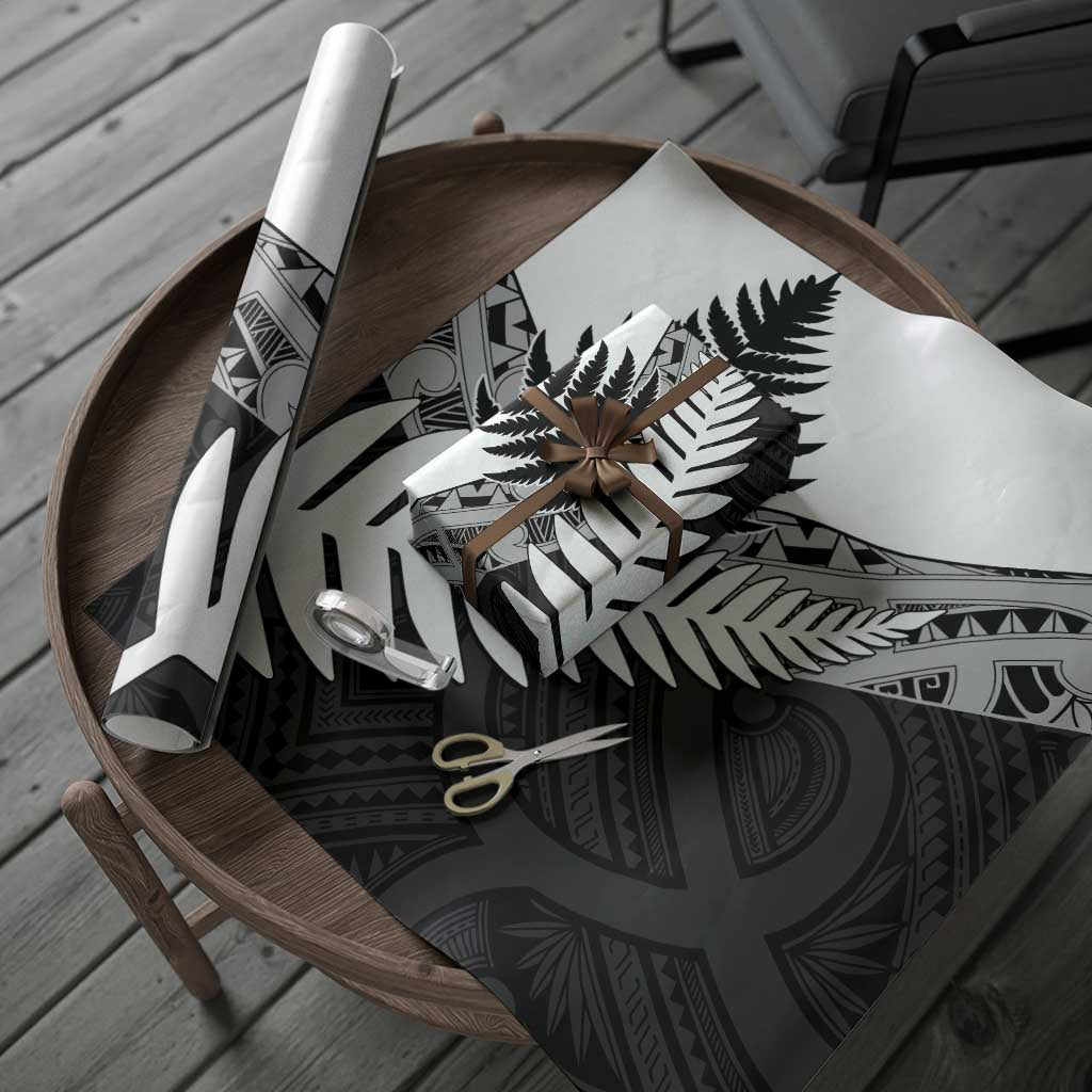 New Zealand Silver Fern Wrapping Paper Maori Koru Mixed Taniko Pattern LT9 - Polynesian Pride