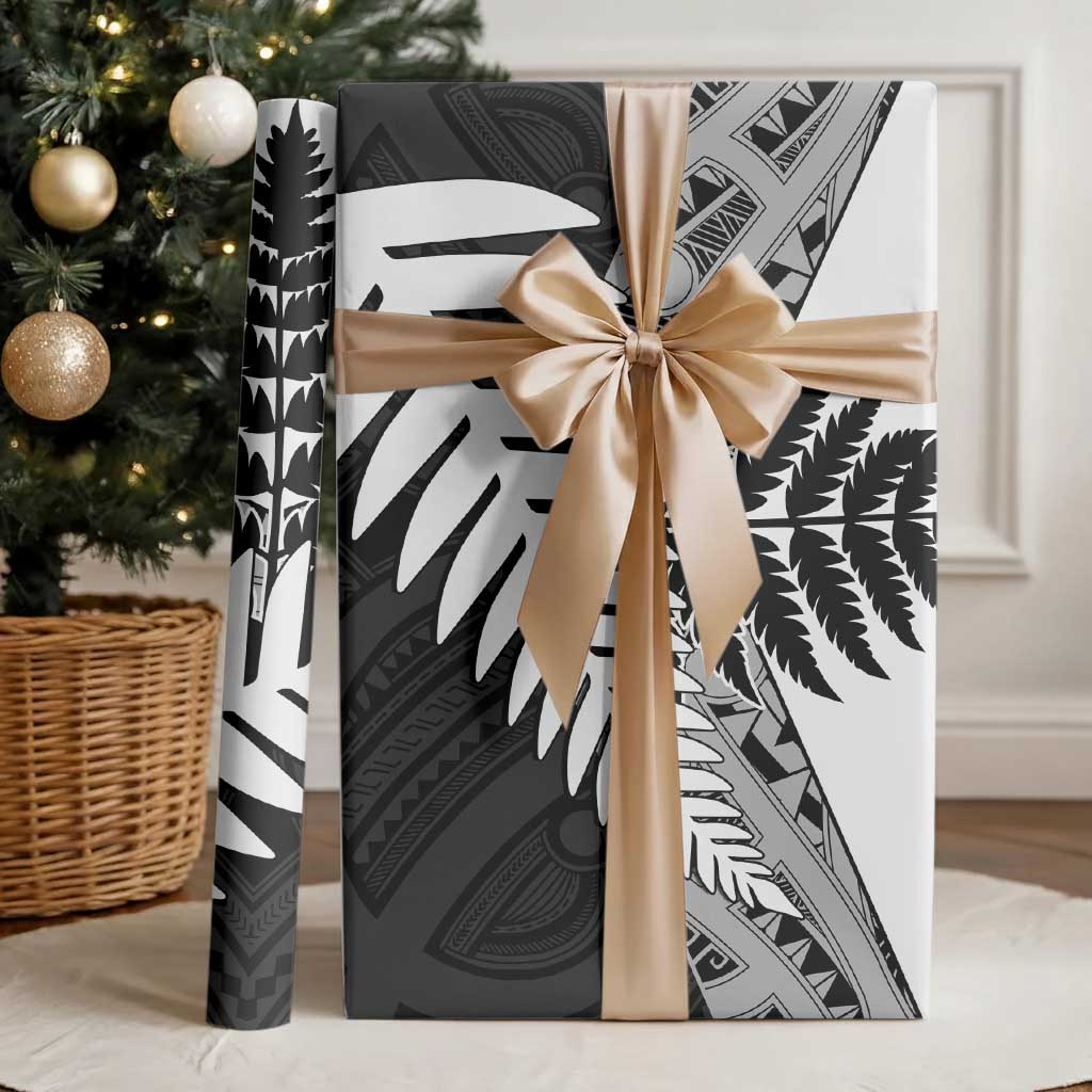 New Zealand Silver Fern Wrapping Paper Maori Koru Mixed Taniko Pattern LT9 - Polynesian Pride