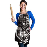Samoa Siapo Tribal Pattern Apron Black Polynesian Plumeria Tapa Motif LT9 - Polynesian Pride