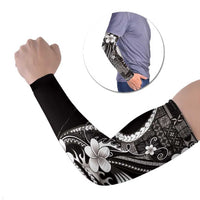 Samoa Siapo Tribal Pattern Arm Sleeves Black Polynesian Plumeria Tapa Motif LT9 Set of 2 Black - Polynesian Pride
