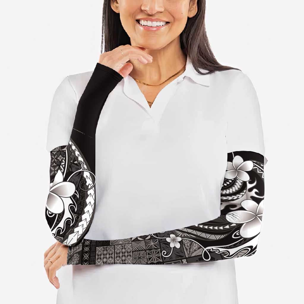 Samoa Siapo Tribal Pattern Arm Sleeves Black Polynesian Plumeria Tapa Motif LT9 - Polynesian Pride