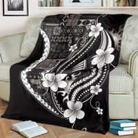 Samoa Siapo Tribal Pattern Blanket Black Polynesian Plumeria Tapa Motif LT9 - Polynesian Pride
