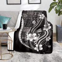 Samoa Siapo Tribal Pattern Blanket Black Polynesian Plumeria Tapa Motif LT9 - Polynesian Pride
