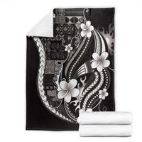 Samoa Siapo Tribal Pattern Blanket Black Polynesian Plumeria Tapa Motif LT9 - Polynesian Pride