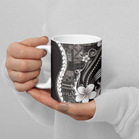 Samoa Siapo Tribal Pattern Ceramic Mug Black Polynesian Plumeria Tapa Motif LT9 - Polynesian Pride