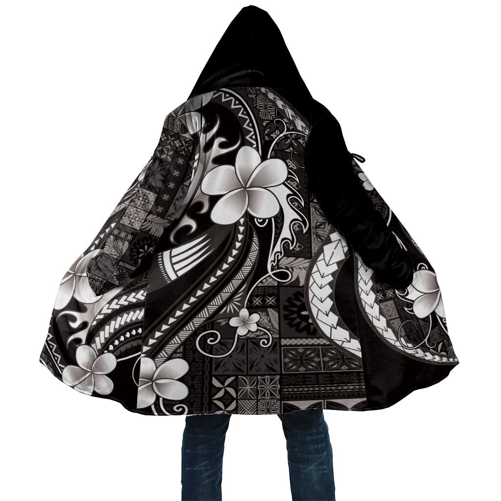 Samoa Siapo Tribal Pattern Cloak Black Polynesian Plumeria Tapa Motif LT9 Unisex Black - Polynesian Pride