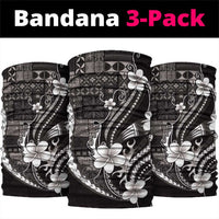 Samoa Siapo Tribal Pattern Neck Gaiter Black Polynesian Plumeria Tapa Motif LT9 package One Size: 25*50cm Black - Polynesian Pride