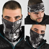 Samoa Siapo Tribal Pattern Neck Gaiter Black Polynesian Plumeria Tapa Motif LT9 - Polynesian Pride
