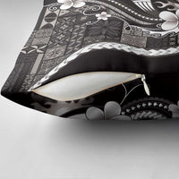 Samoa Siapo Tribal Pattern Pillow Cover Black Polynesian Plumeria Tapa Motif LT9 - Polynesian Pride