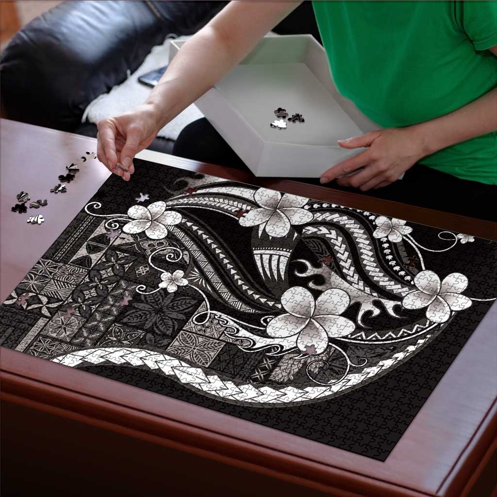 Samoa Siapo Tribal Pattern Puzzle Black Polynesian Plumeria Tapa Motif LT9 - Polynesian Pride