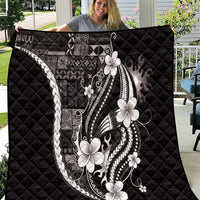 Samoa Siapo Tribal Pattern Quilt Black Polynesian Plumeria Tapa Motif LT9 Black - Polynesian Pride