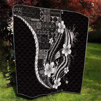 Samoa Siapo Tribal Pattern Quilt Black Polynesian Plumeria Tapa Motif LT9 - Polynesian Pride