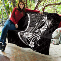Samoa Siapo Tribal Pattern Quilt Black Polynesian Plumeria Tapa Motif LT9 - Polynesian Pride