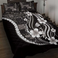 Samoa Siapo Tribal Pattern Quilt Bed Set Black Polynesian Plumeria Tapa Motif LT9 Black - Polynesian Pride