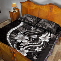 Samoa Siapo Tribal Pattern Quilt Bed Set Black Polynesian Plumeria Tapa Motif LT9 - Polynesian Pride