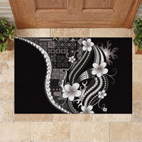 Samoa Siapo Tribal Pattern Rubber Doormat Black Polynesian Plumeria Tapa Motif LT9 Black - Polynesian Pride